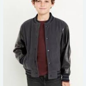 Old Navy Black and Gray Varsity Jacket